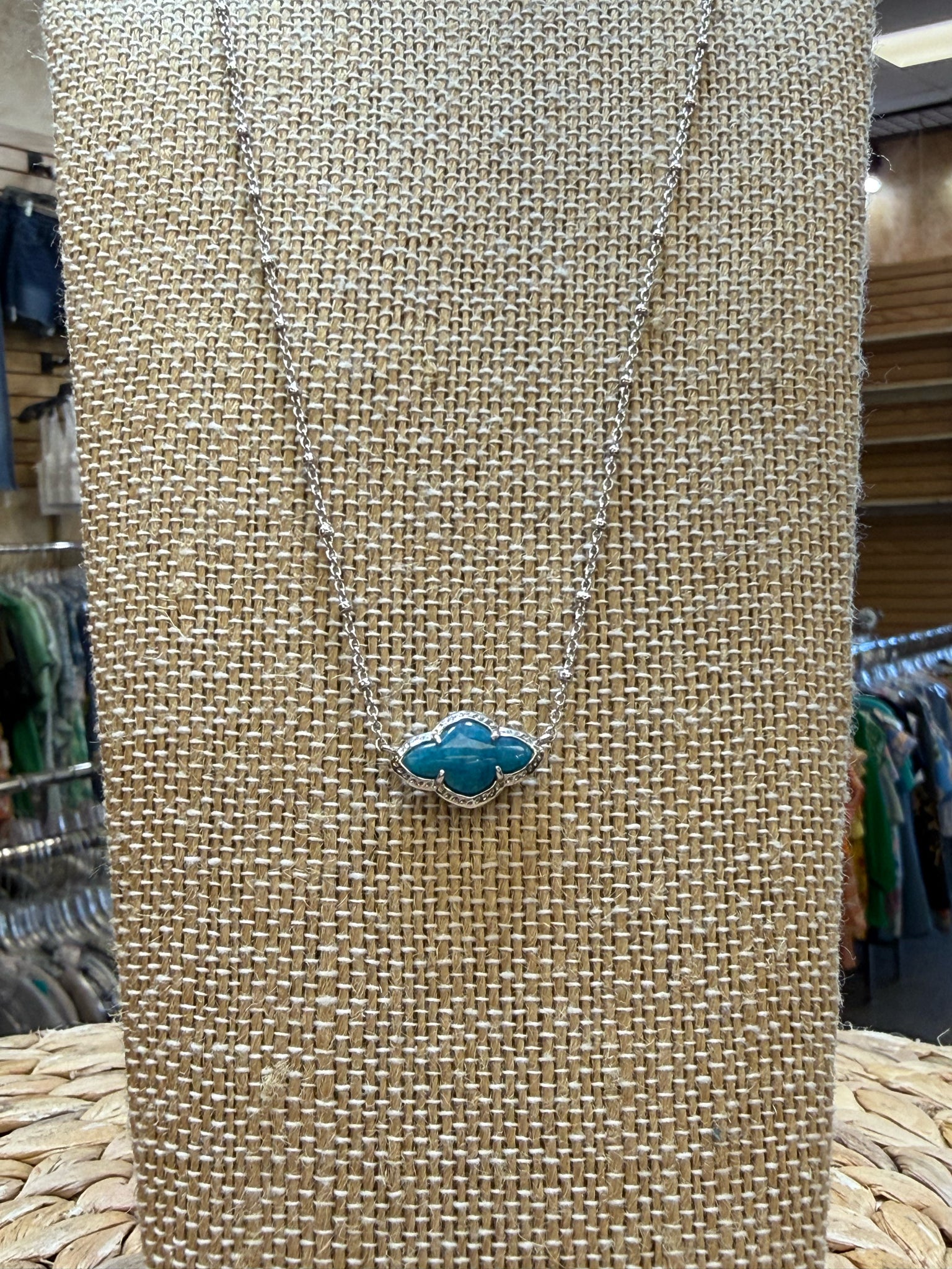 Pre-owned KENDRA SCOTT STERLING SILVER Turquoise Designer Necklace