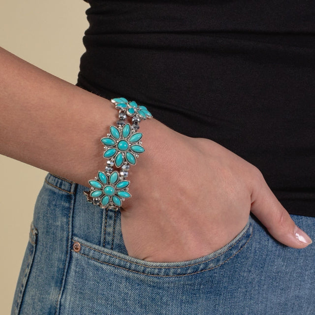 New YF Turquoise Pewter Bracelet