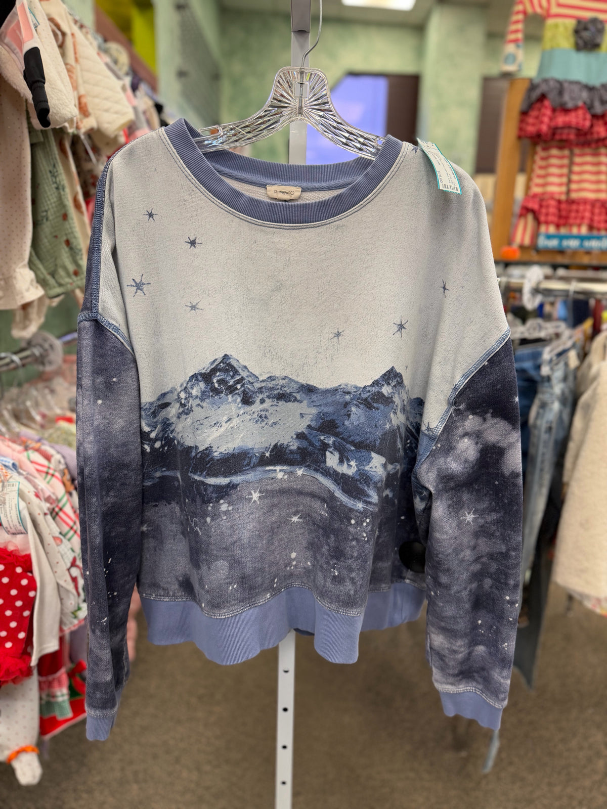 Pre-owned Pilcro Navy blend Light Blue Size L Long Sleeve Sweatshirt