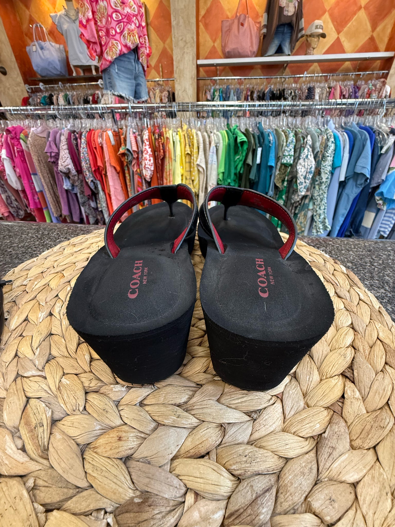 Pre-owned COACH Black Size 8 Sandal