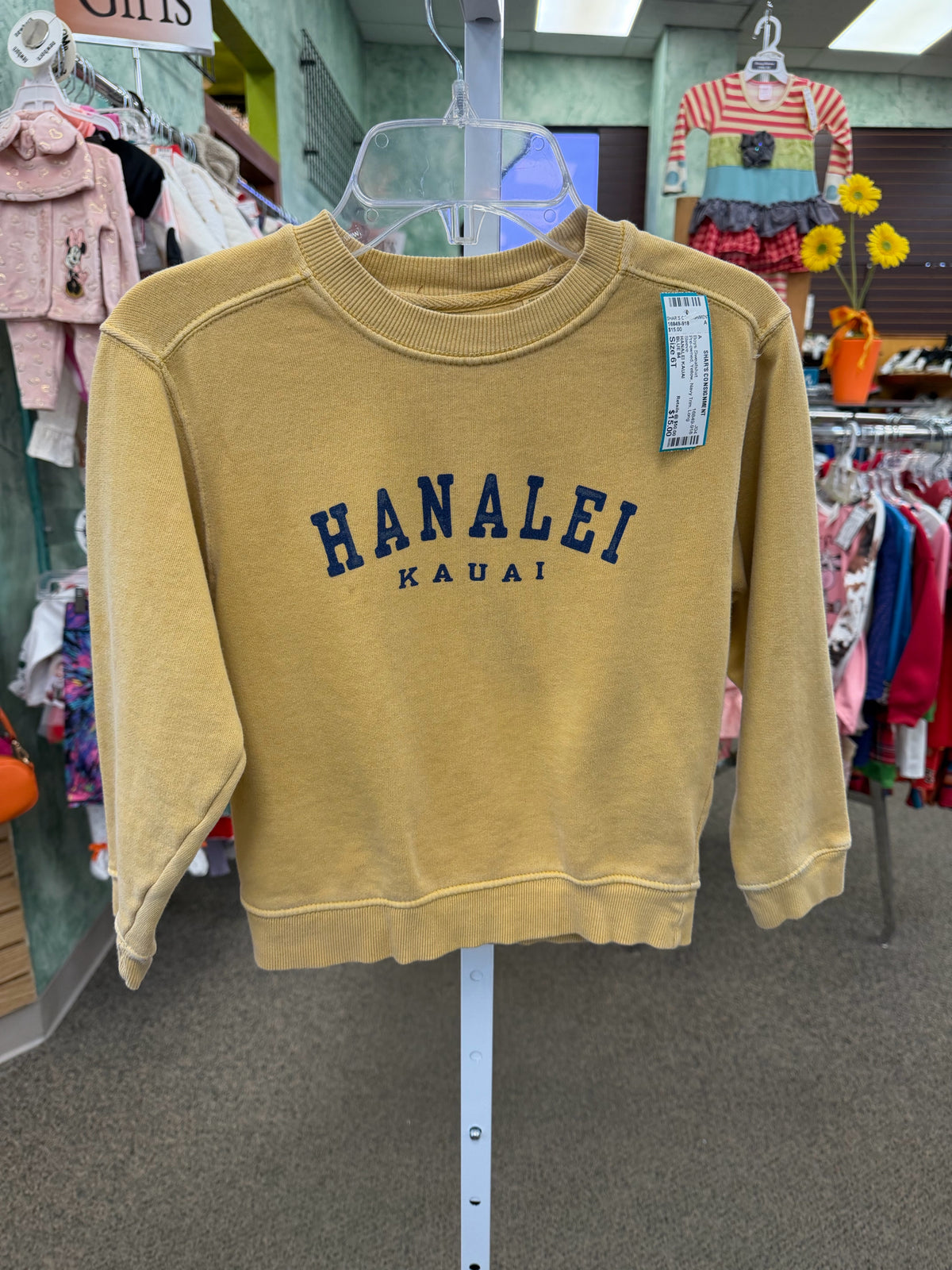 Pre-owned BLUE 84 Yellow Navy Trim C-SIZE 6T Long Sleeve Boys Sweatshirt