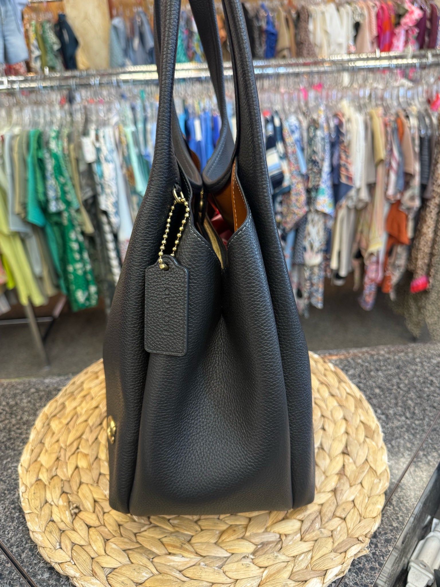 New Without Tag COACH Black Brown Inside Shoulder Designer Purse