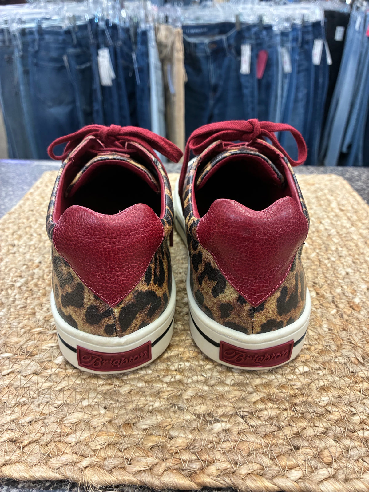 New with Tag BRIGHTON Black animal Light brown Size 8.5 Sneaker