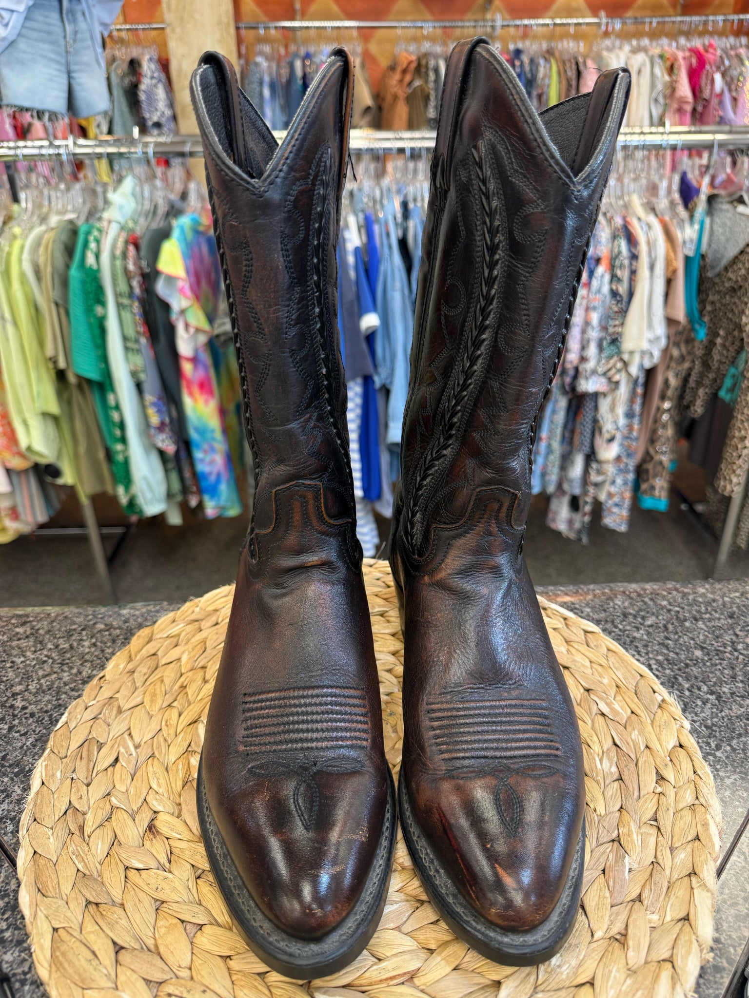 Pre-owned ABILENE Dark brown SHOE SIZE 9 Mens Designer Boot