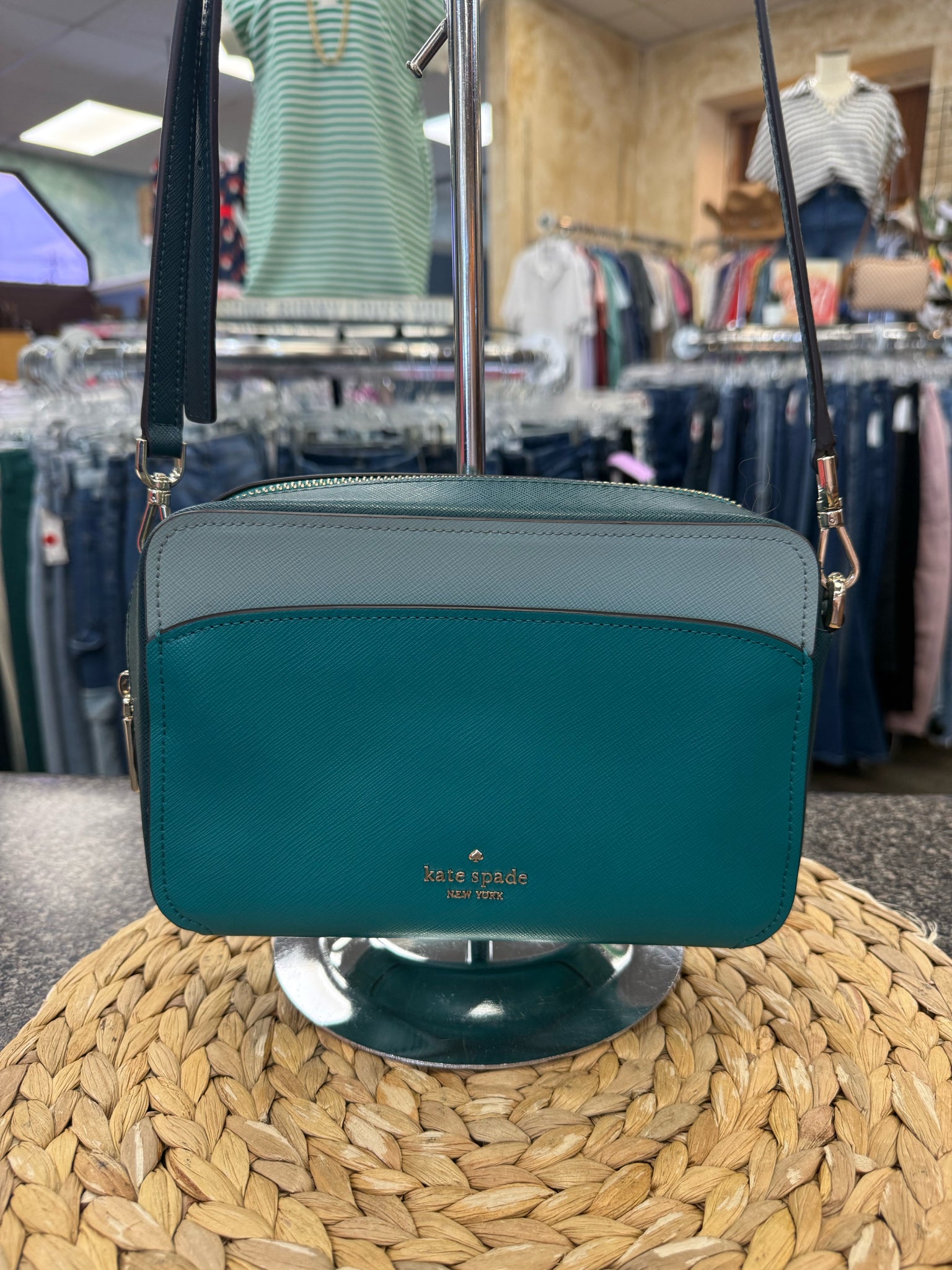 Pre-owned KATE SPADE Dark teal Light Blue Crossbody Designer Purse