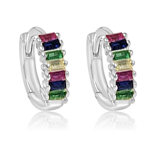 New Sterling Silver Multi Color Earring