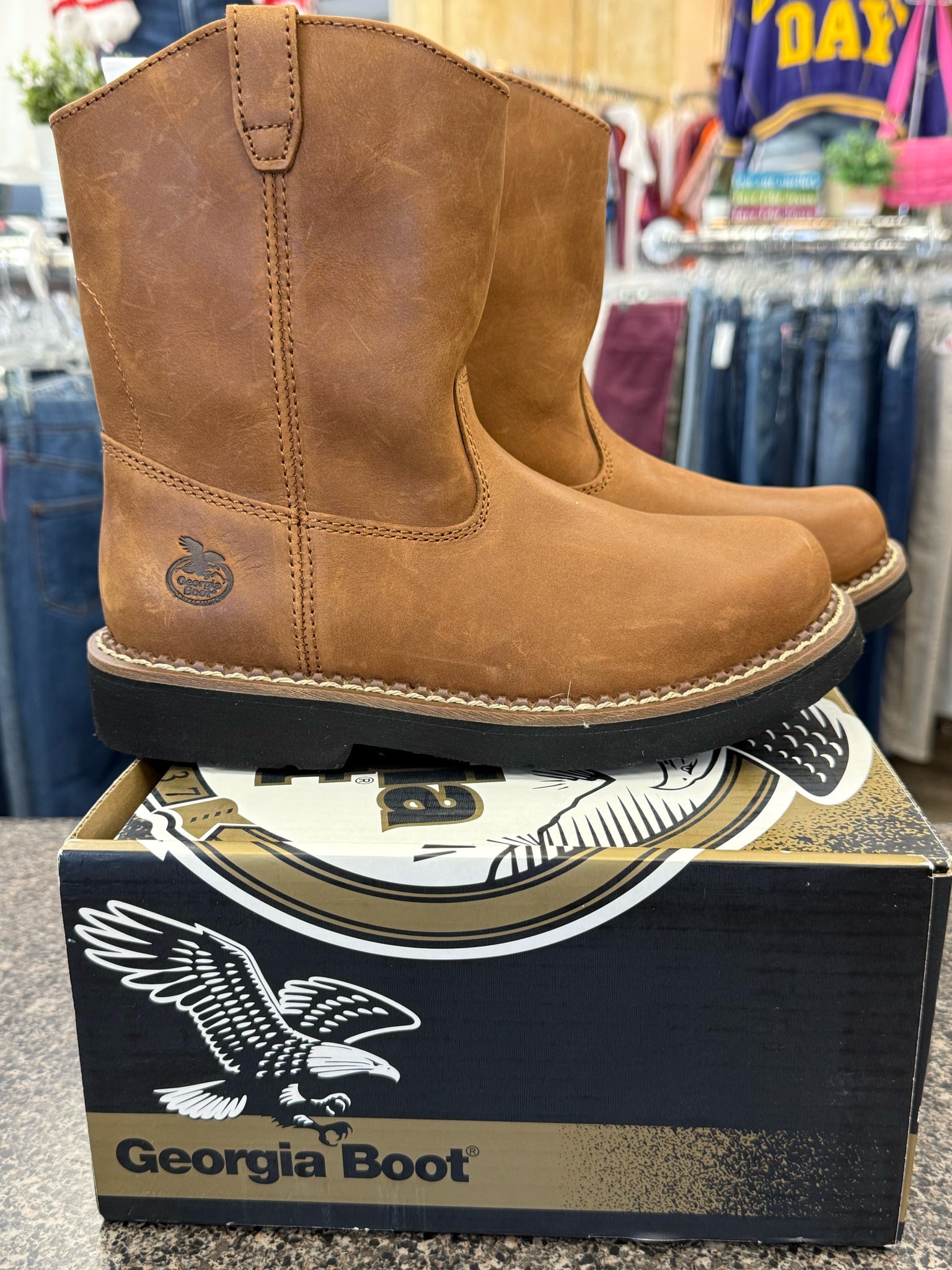 New Without Tag GEORGIA Brown C-SIZE 5.5 BOYS Designer Boot