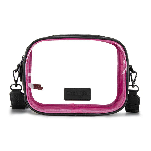 New WRANGLER Black Hot Pink Trim M Crossbody Purse
