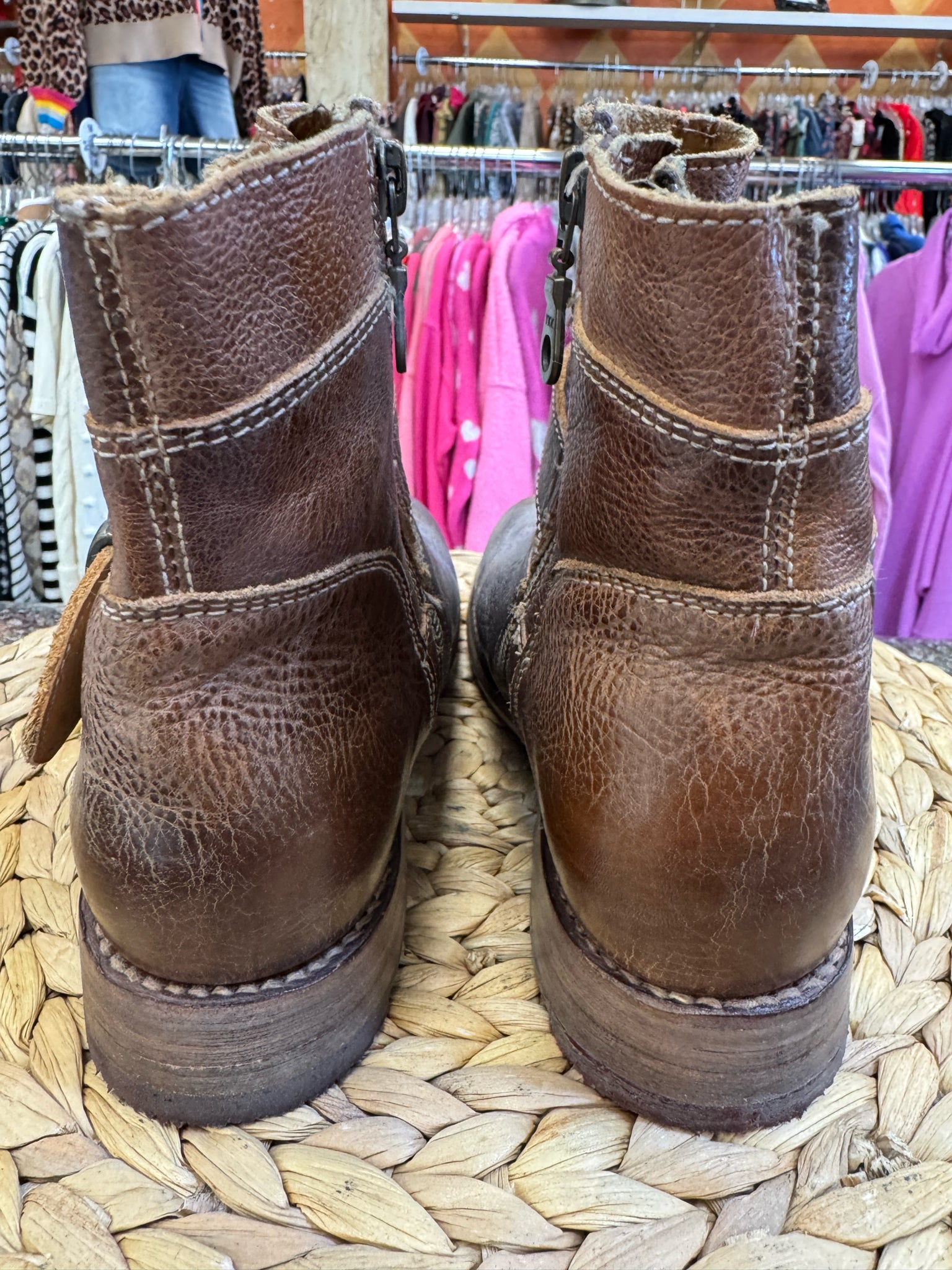 Pre-owned BED STU Brown Tan Size 7 Designer Bootie