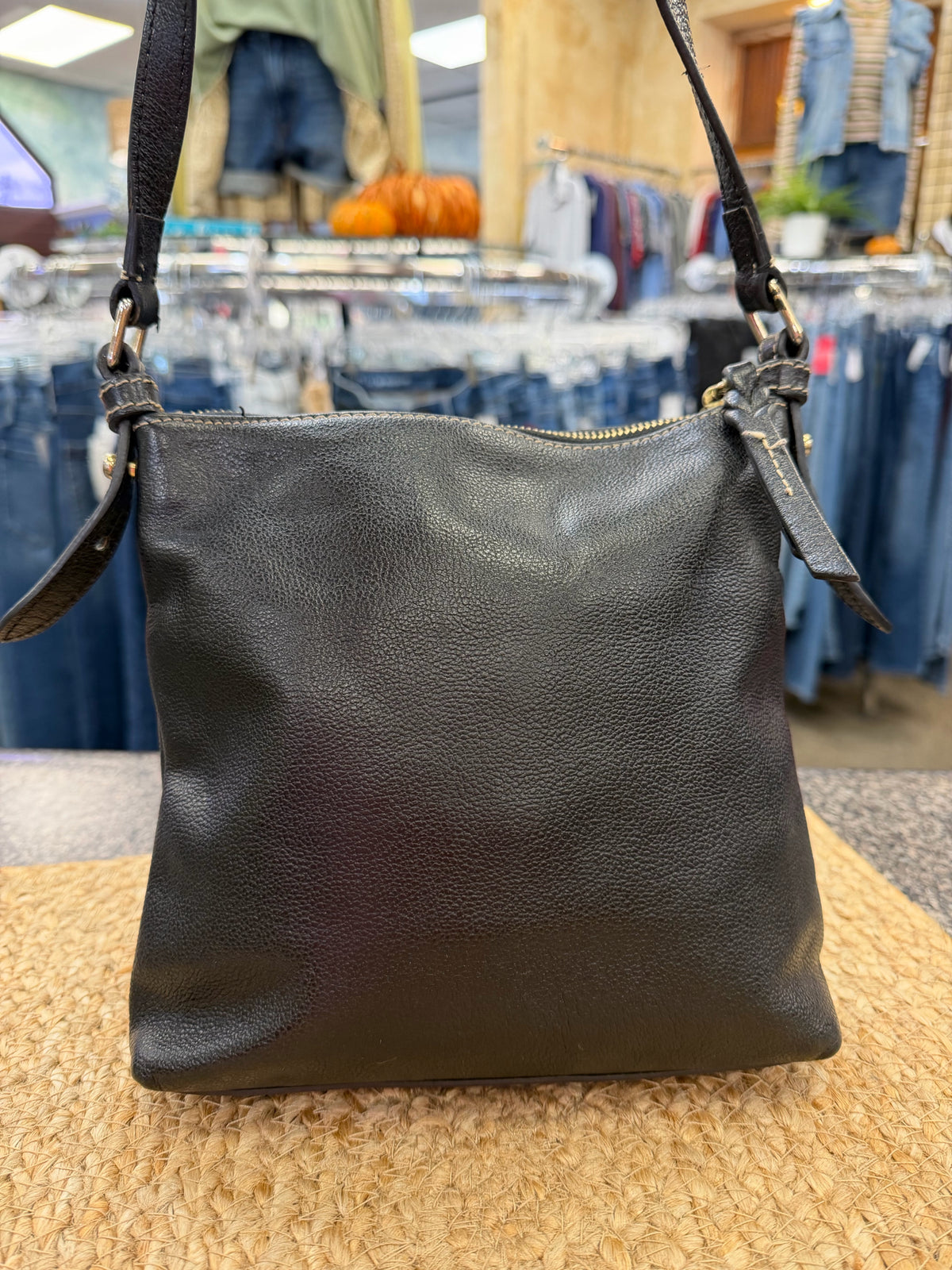 Pre-owned DOONEY&BOURKE Black Gold Trim Crossbody Designer Purse
