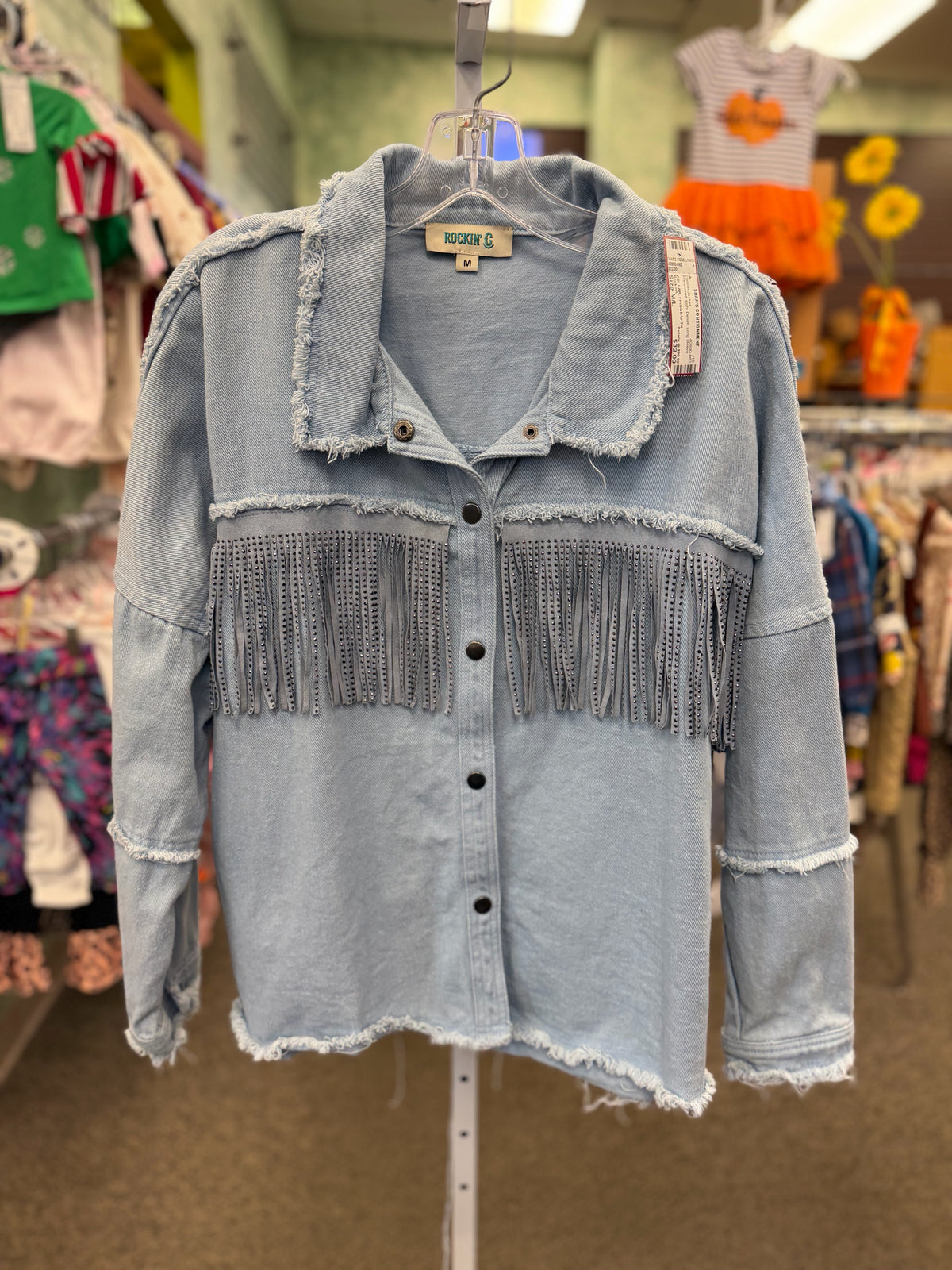 Pre-owned Rockin C Light Denim Size M/L Long Sleeve Denim Jacket