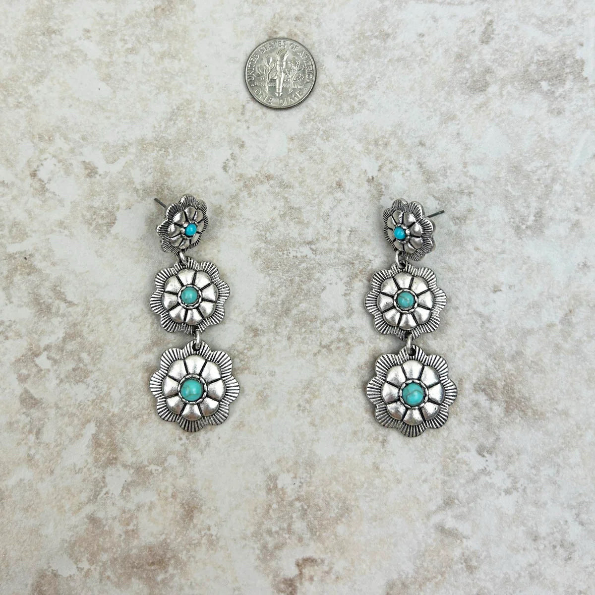 New WESTERN Turquoise Silver Earring