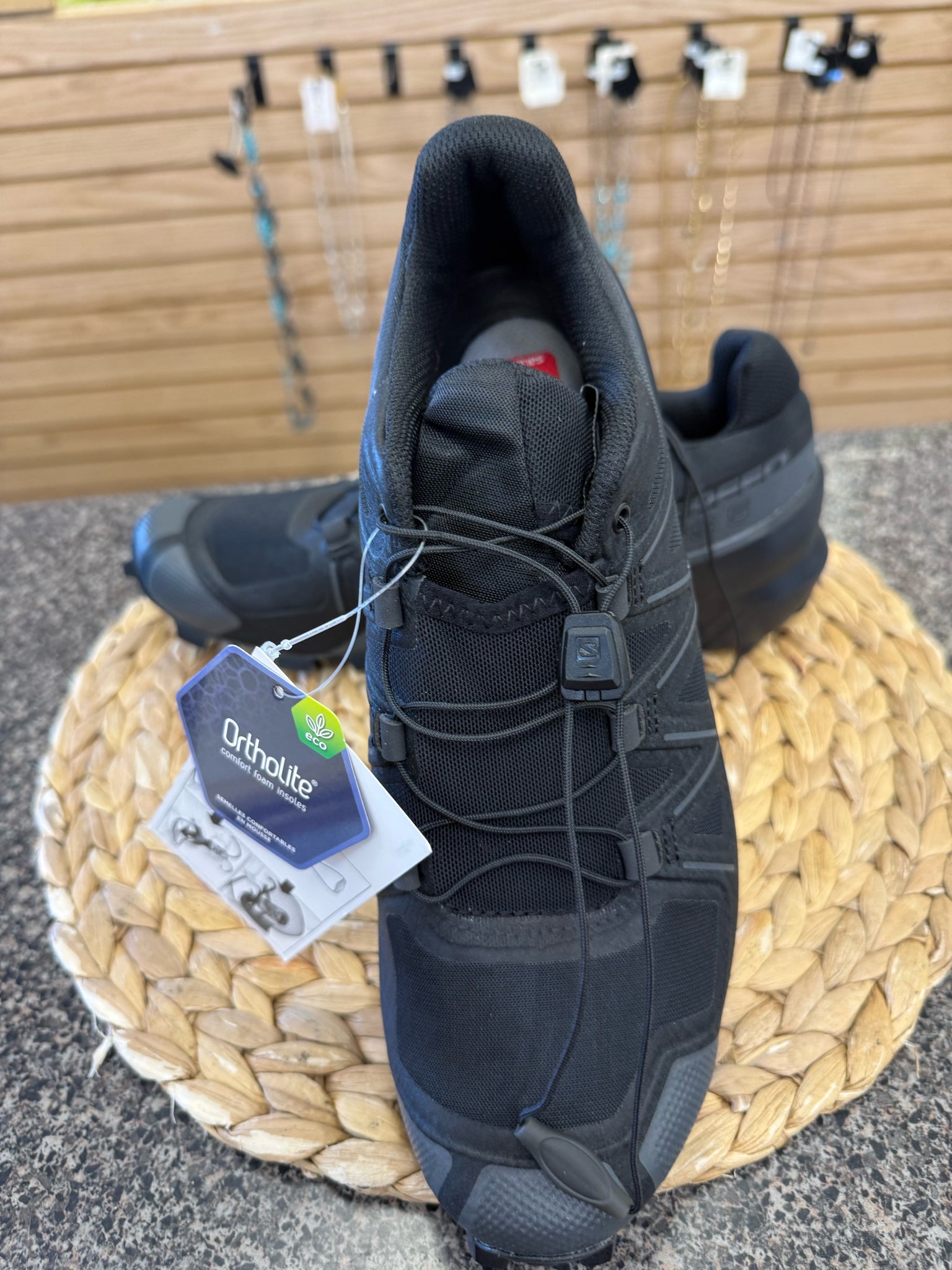 New with Tag SALOMON Black Gray Trim Size 9 Designer Sneaker