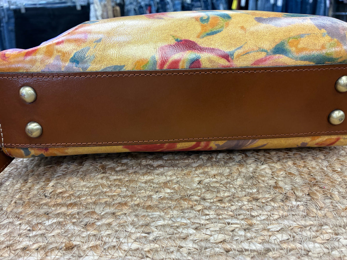 Pre-owned PATRICIA NASH Yellow Multi Floral Crossbody Designer Purse