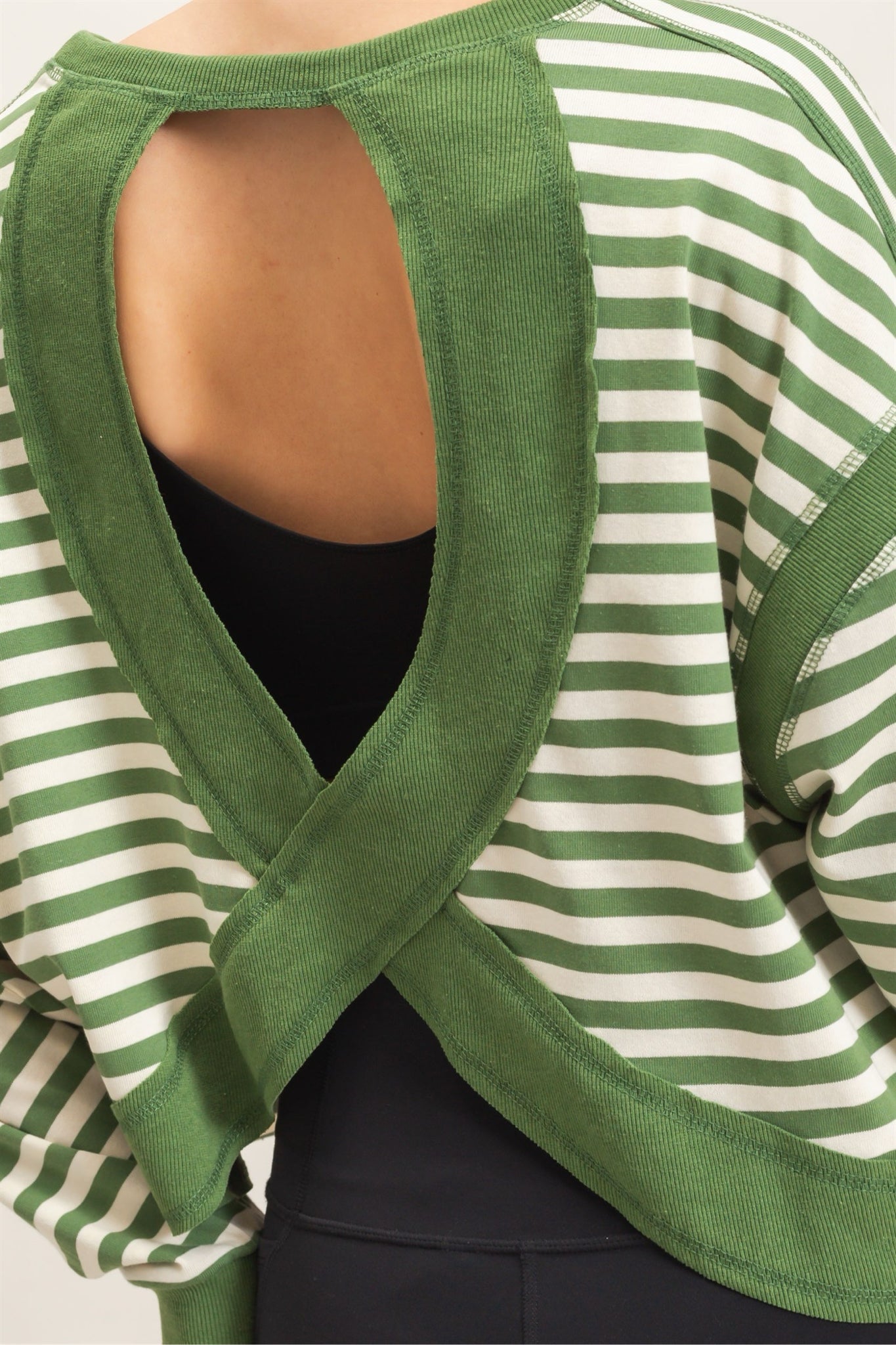 New HYFVE Green stripe Size: S Long Sleeve Blouse