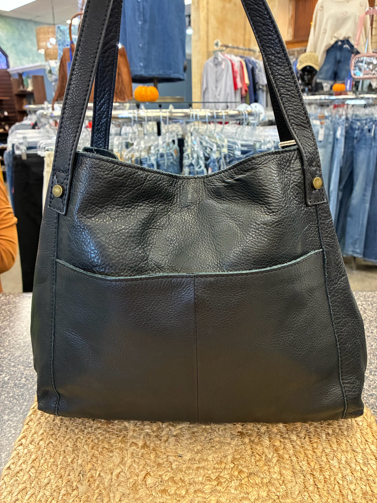 New with Tag AMERICAN LEATHER CO Black Shoulder Designer Purse