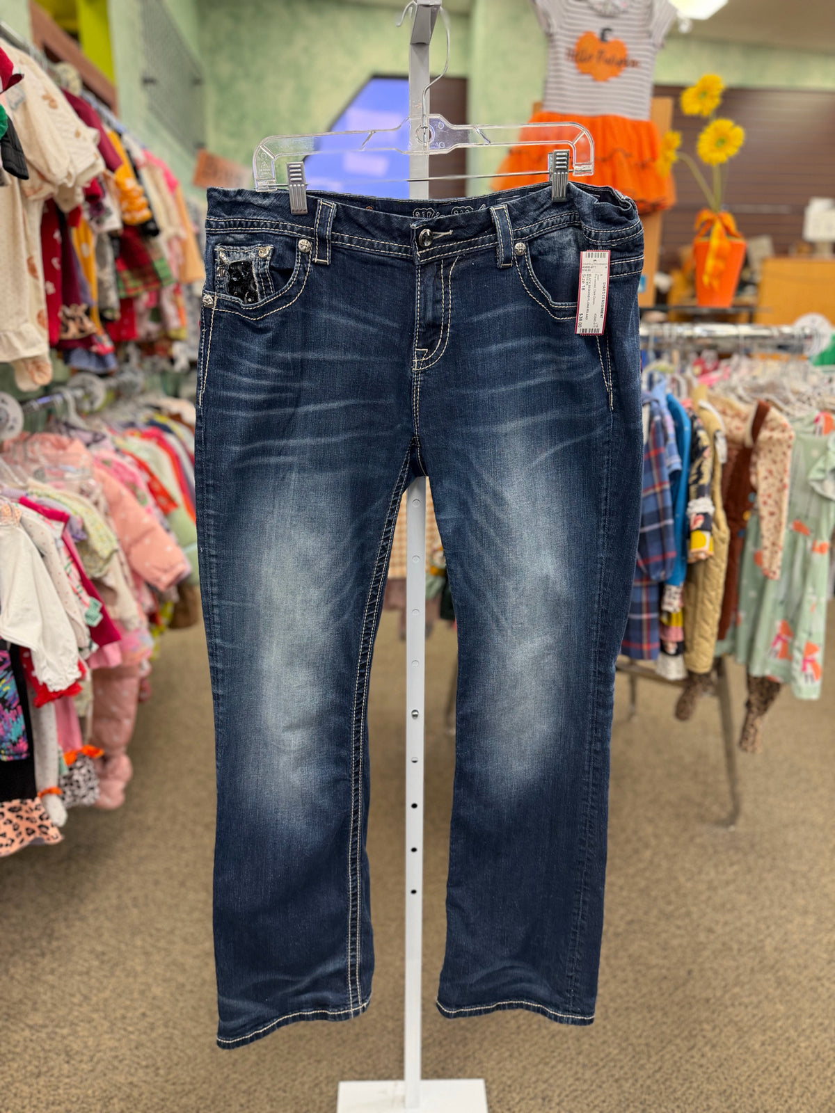 Pre-owned MISS ME Dark Denim Size: 18 Jean