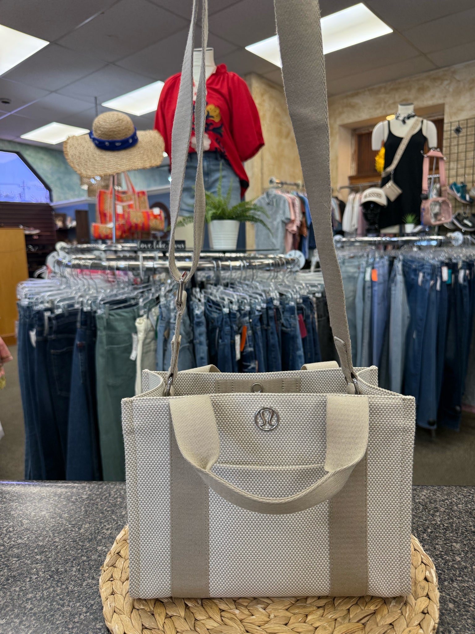 Pre-owned Lululemon Tan Ivory Tote Designer Purse