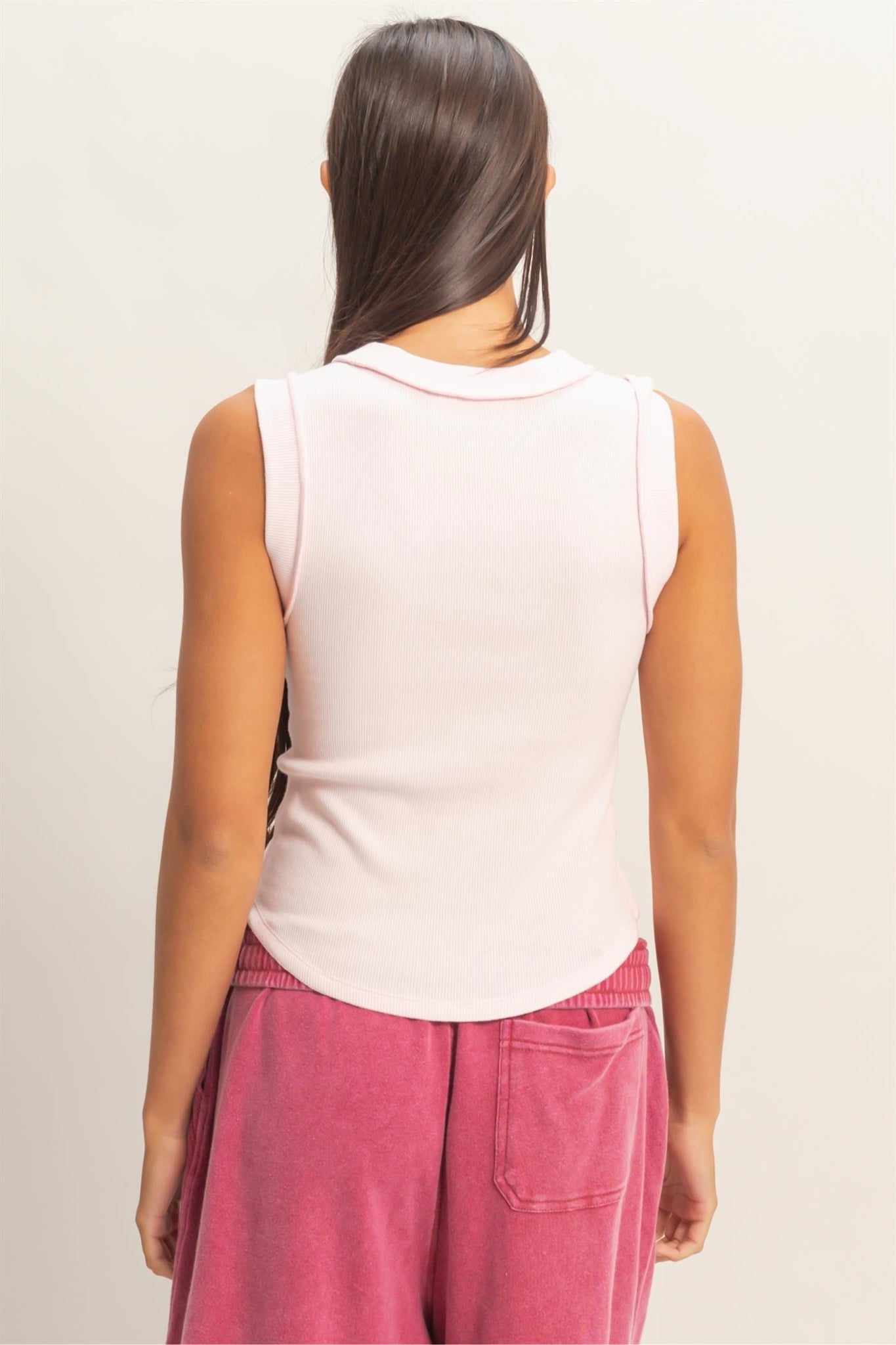 New DOUBLE ZERO Light pink Size S Sleeveless Tank Top