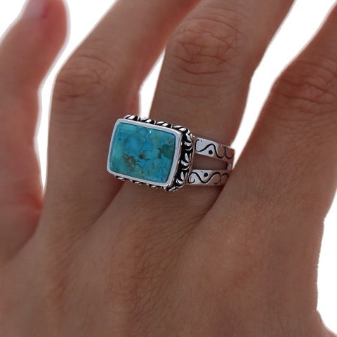 New Sterling Silver STERLING SILVER Turquoise Ring Size 8 Ring