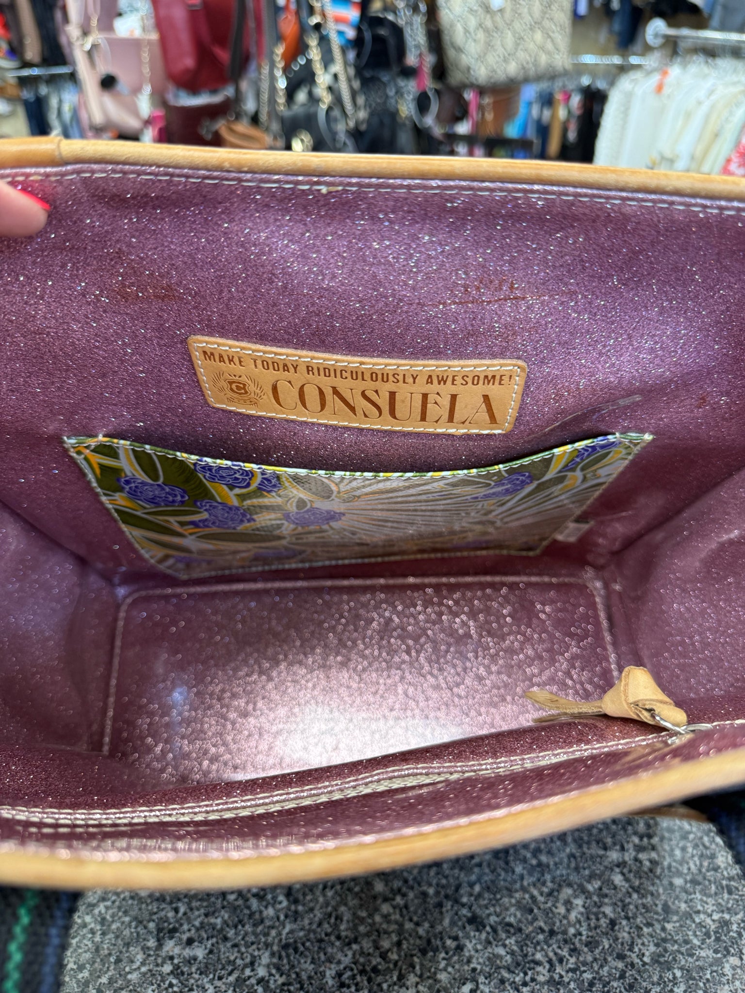 Pre-owned CONSUELA Navy Sparkle Tote Designer Purse