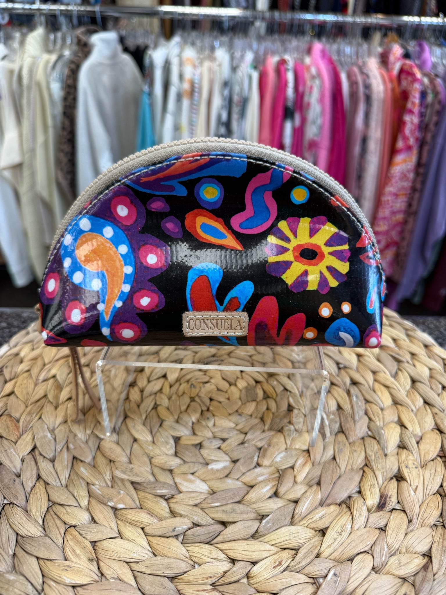 Pre-owned CONSUELA Black floral Multi Makeup Bag