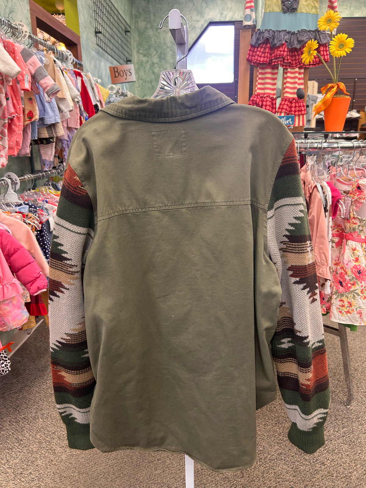 Pre-owned THREAD & SUPPLY Army green Multi Color Size M Long Sleeve Shacket