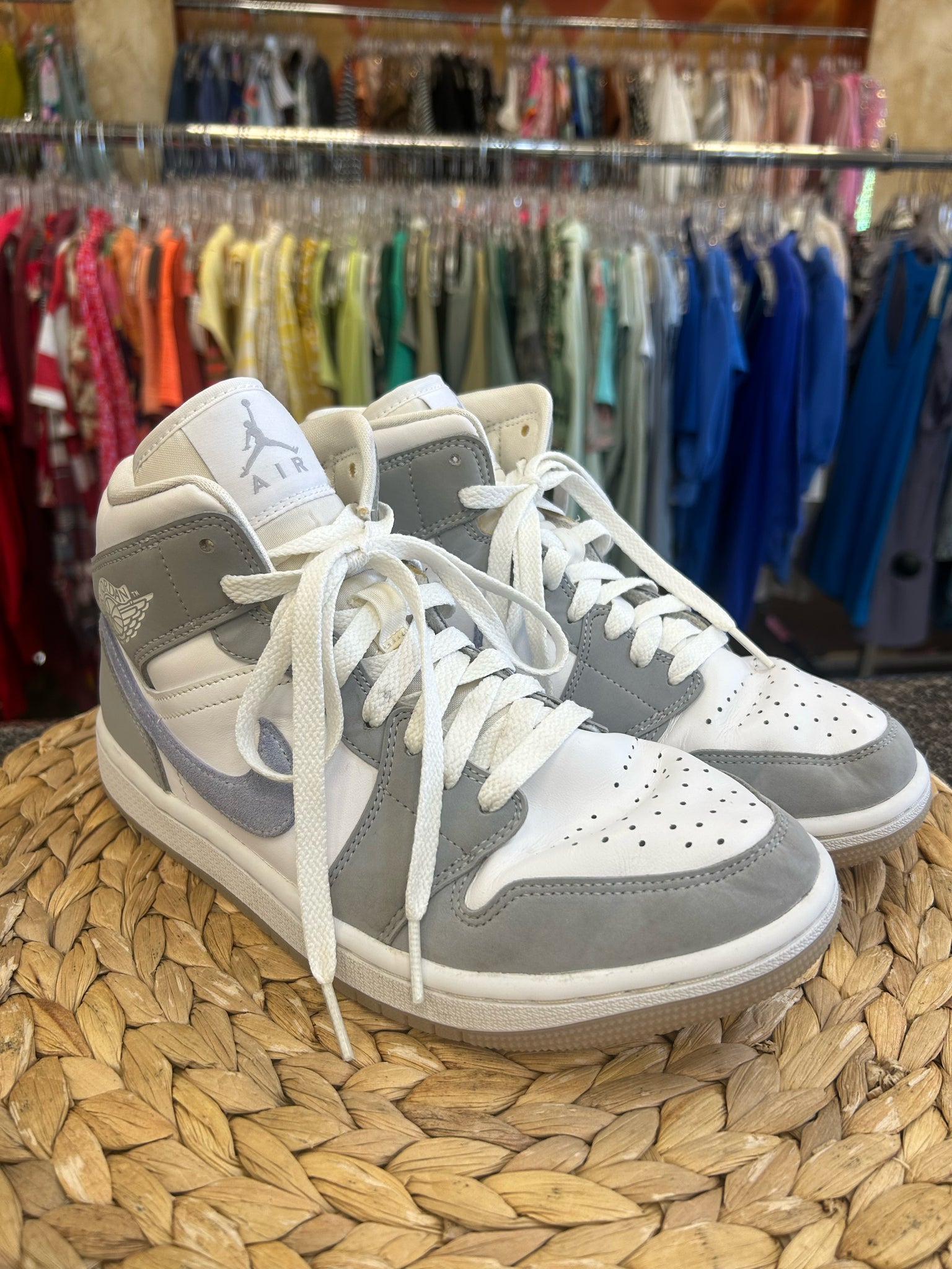 Pre-owned NIKE AIR FORCE White Gray Size 8 Designer Sneaker