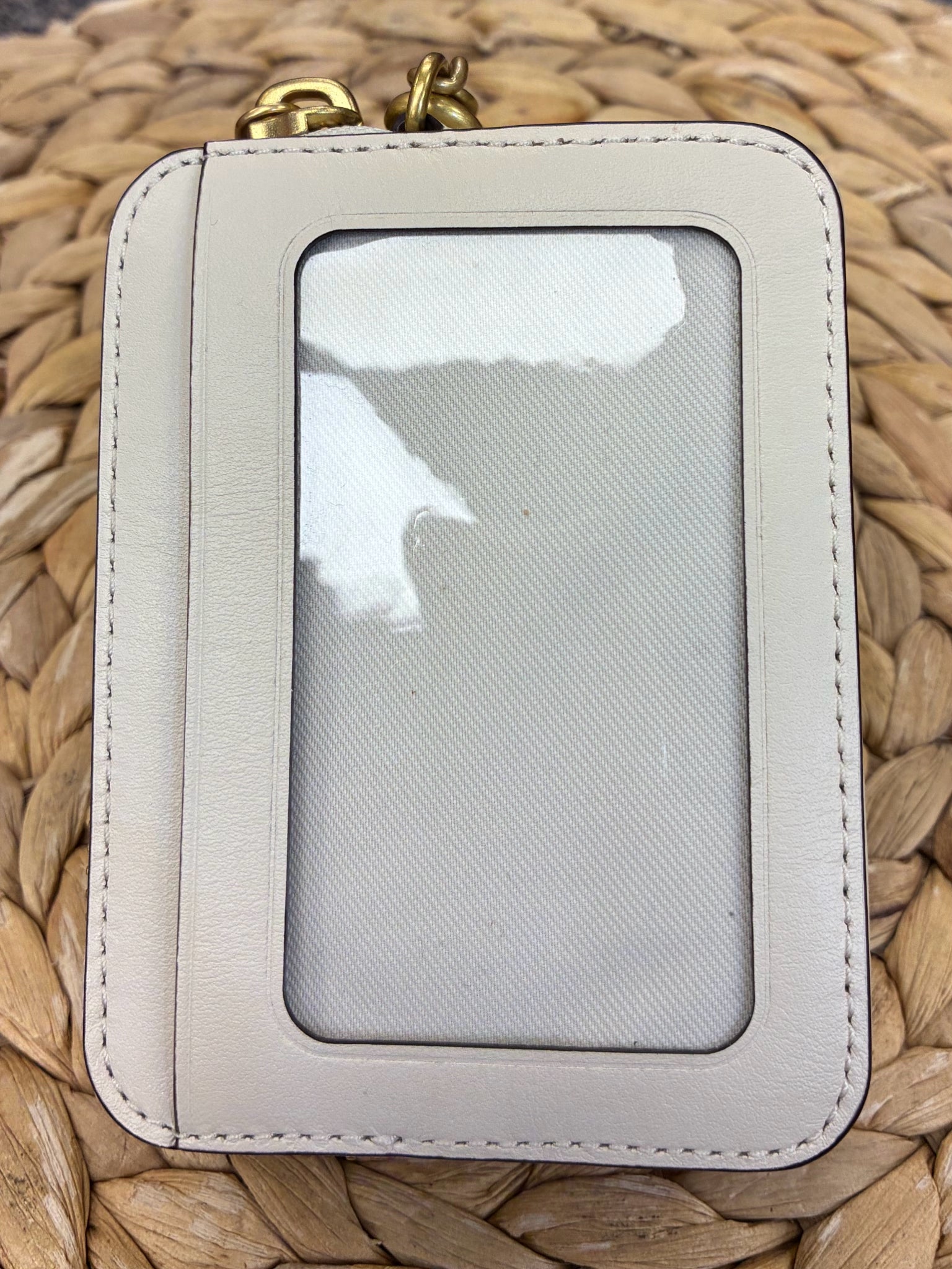 New Without Tag COACH White Multi Trim WALLET SIZE Small Designer Wallet