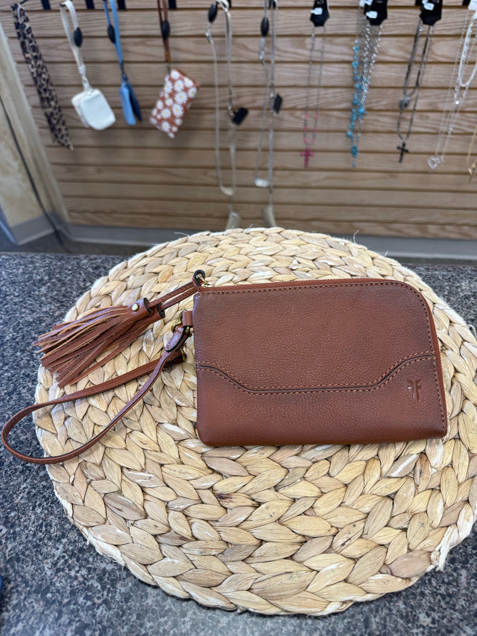 Pre-owned FRYE Brown Wristlet Designer Purse