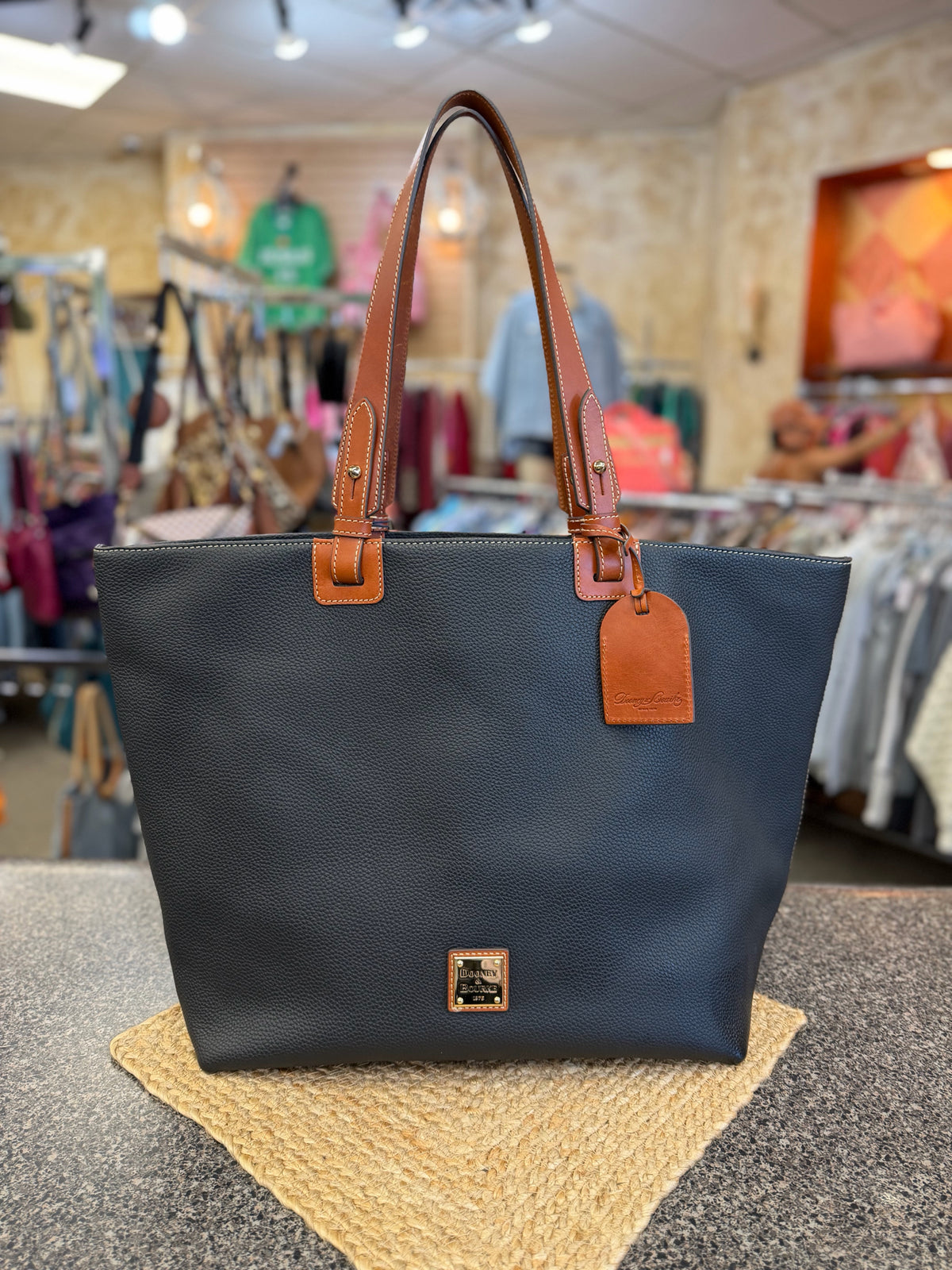 New with Tag DOONEY&BOURKE Black Brown Tote Designer Purse