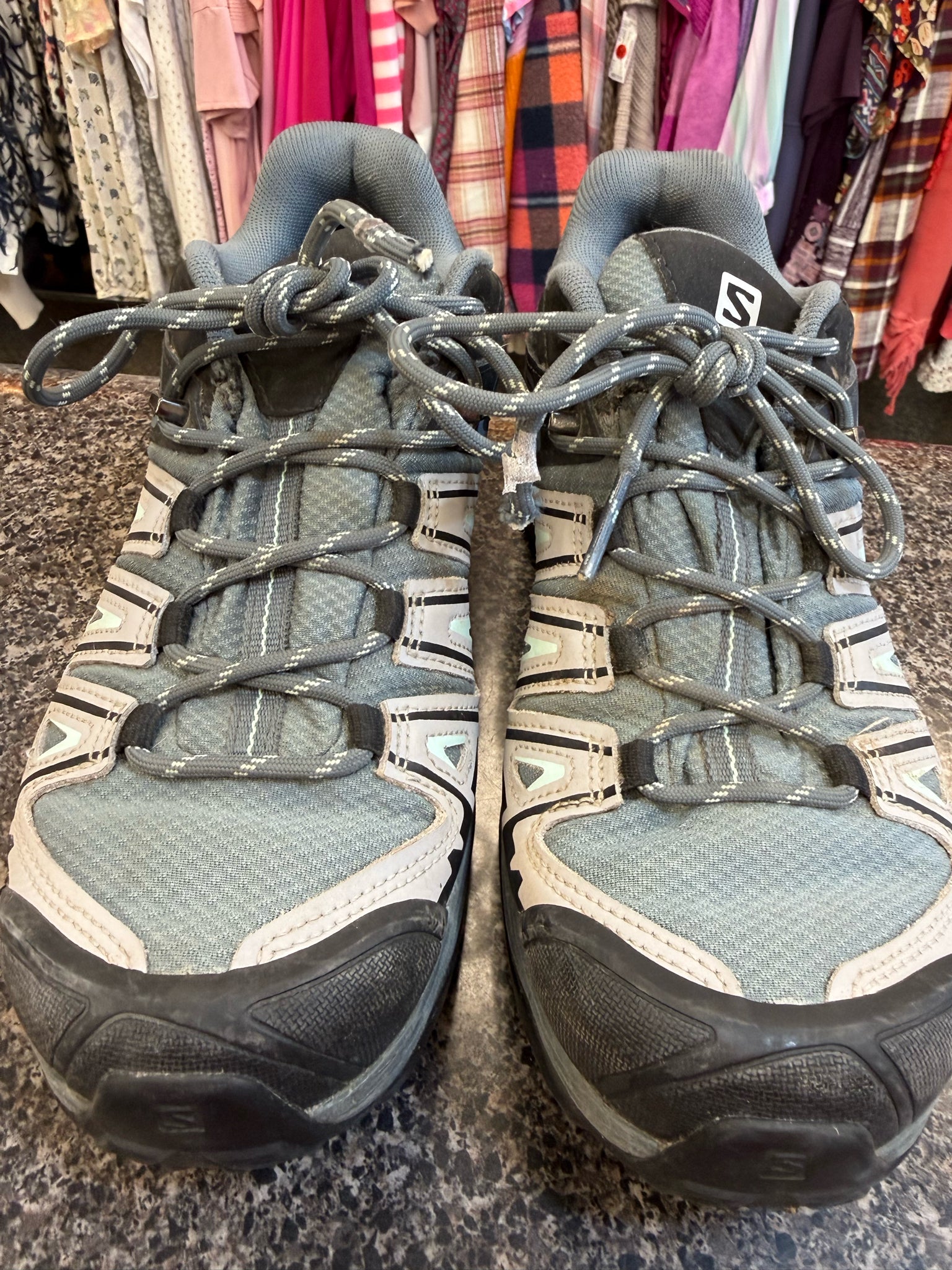 Pre-owned SALOMON Dark teal Black Trim Size 8 Designer Sneaker