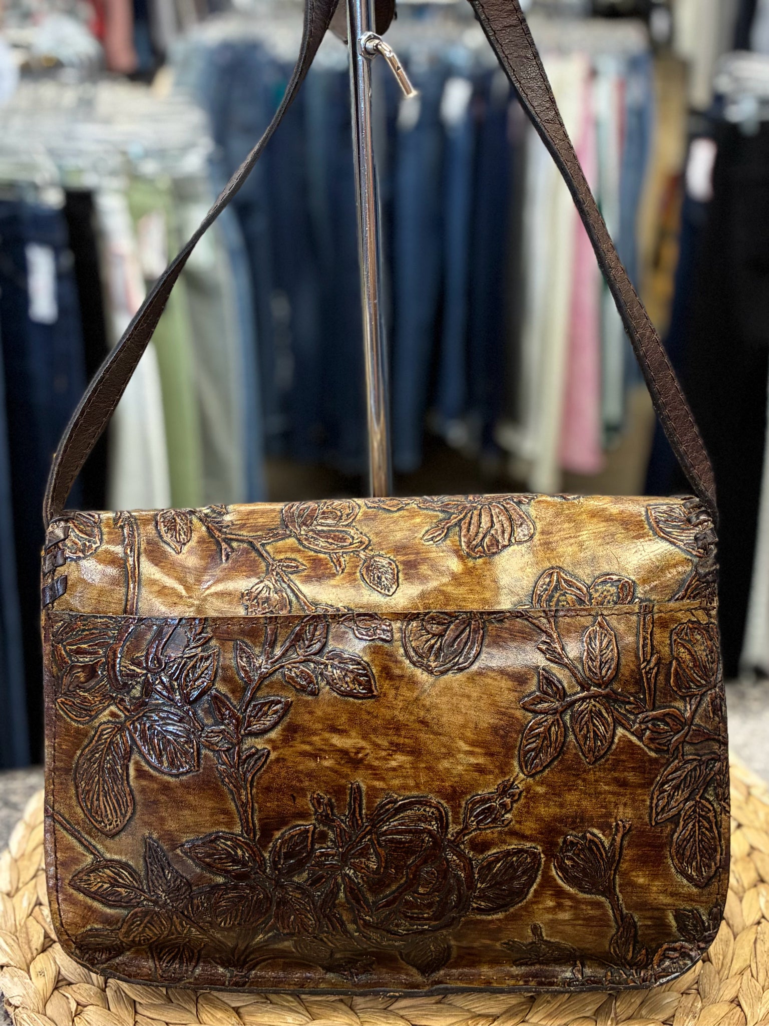 Pre-owned PATRICIA NASH Brown floral Crossbody Designer Purse