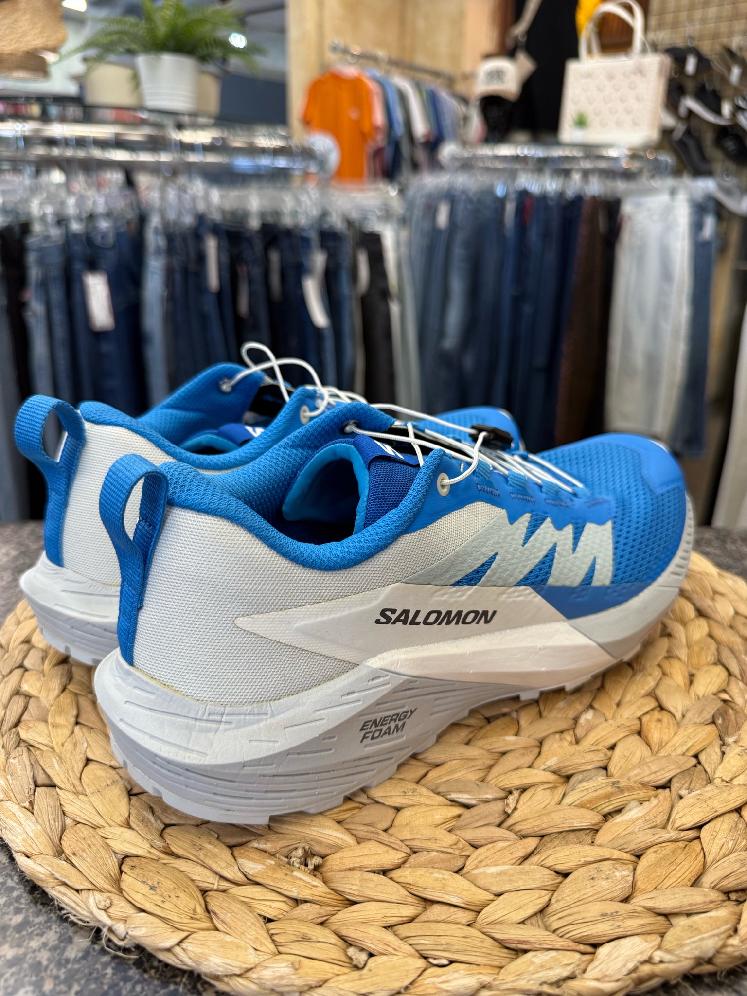 Pre-owned SALOMON Blue Light Gray Trim SHOE SIZE 8 MENS Designer Sneaker