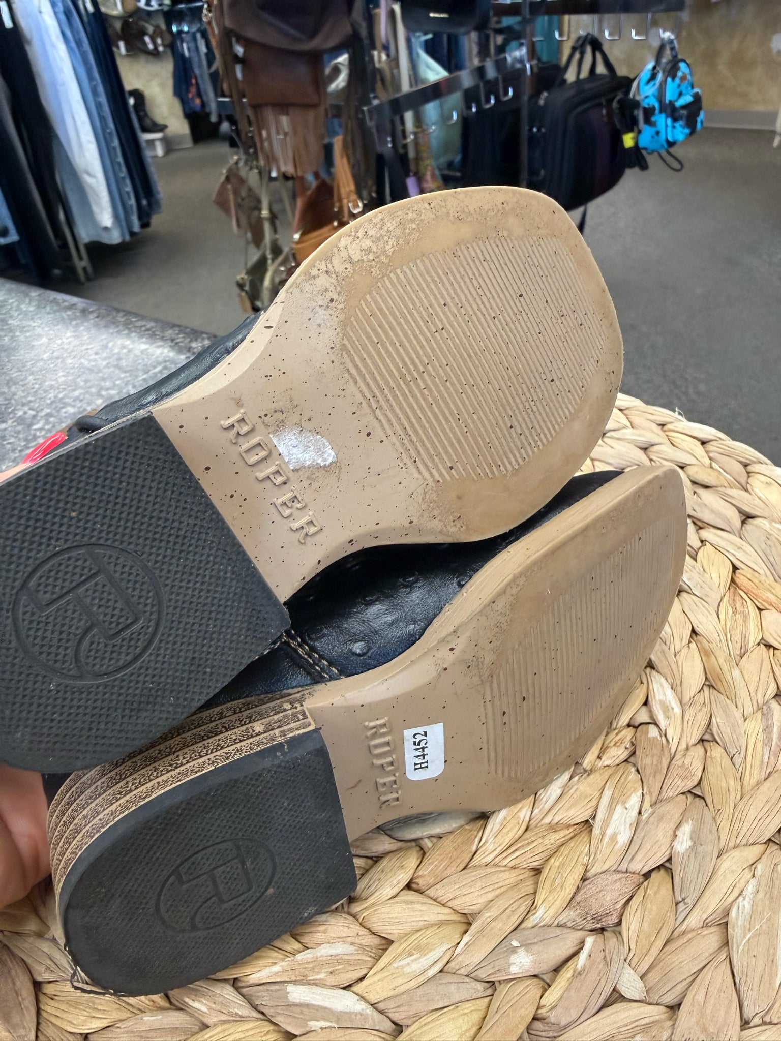 Pre-owned ROPER Black Brown C-SIZE 8 Boys Boots