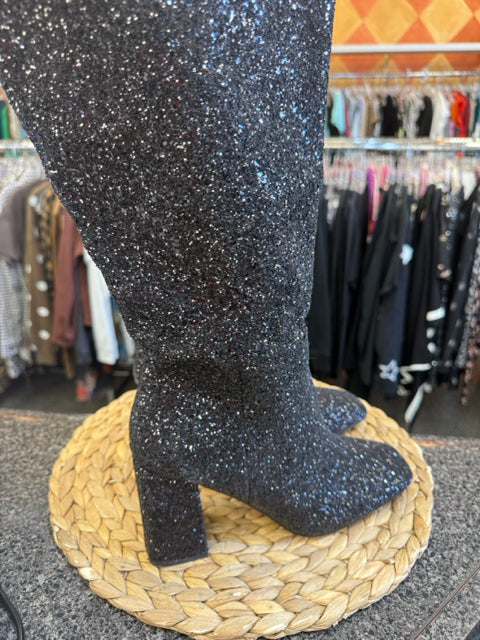Pre-owned CORKYS Black Sparkle Size 8 Boot