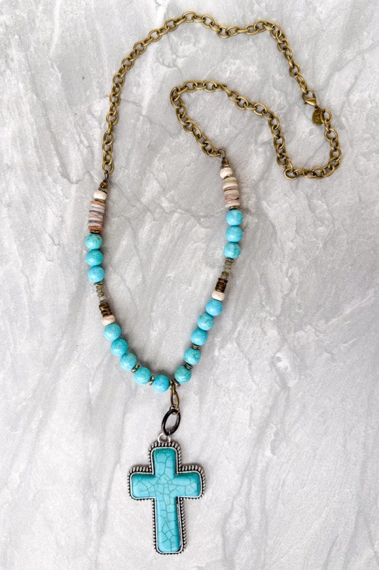 New with Tag DYLAN Turquoise Bronze Necklace