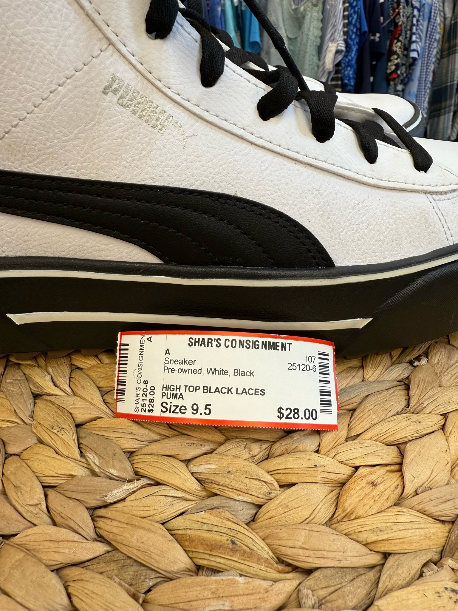 Pre-owned PUMA White Black Size 9.5 Sneaker