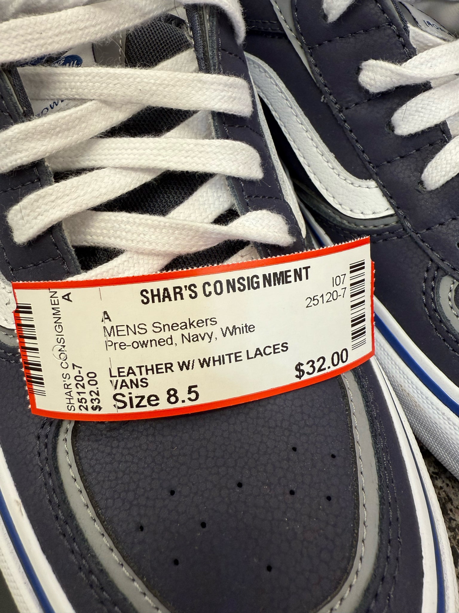 Pre-owned VANS Navy White SHOE SIZE 8.5 MENS Sneakers