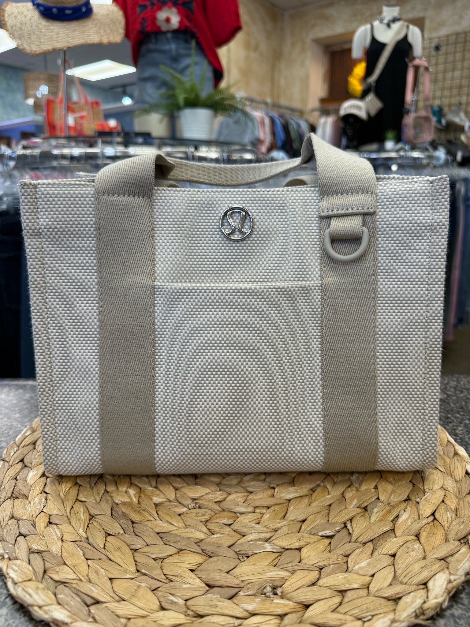 Pre-owned Lululemon Tan Ivory Tote Designer Purse