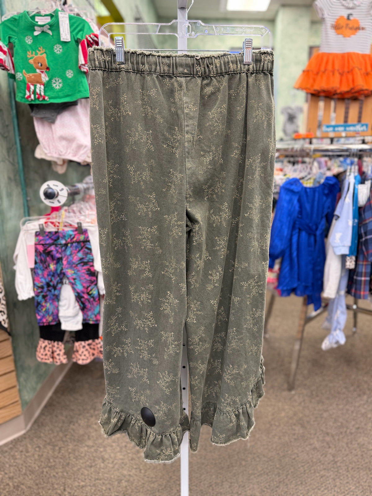 Pre-owned EASEL Dark gray Cream Floral Size 10 Pants