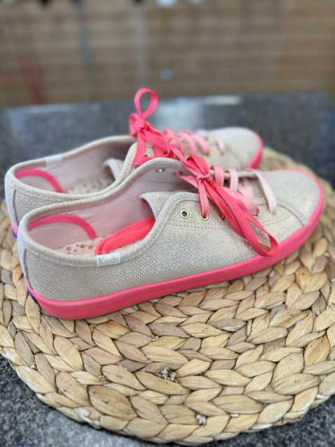 Pre-owned KEDS Gold Hot Pink Size 9.5 Sneaker