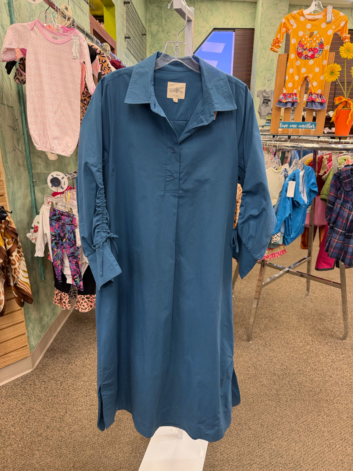 Pre-owned UMGEE Dark teal Size 11 Long Sleeve Dress