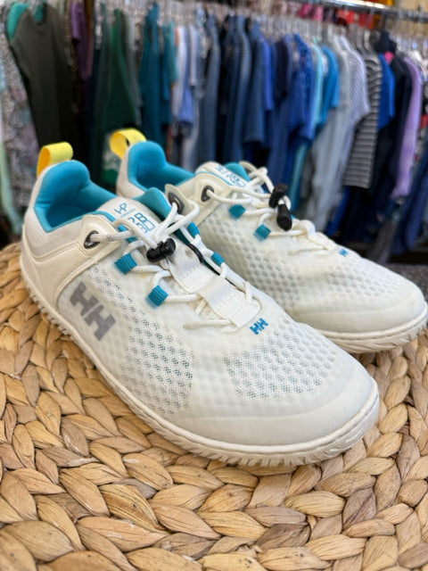 Pre-owned HELLY HANSEN White Teal trim Size 6 Designer Sneaker