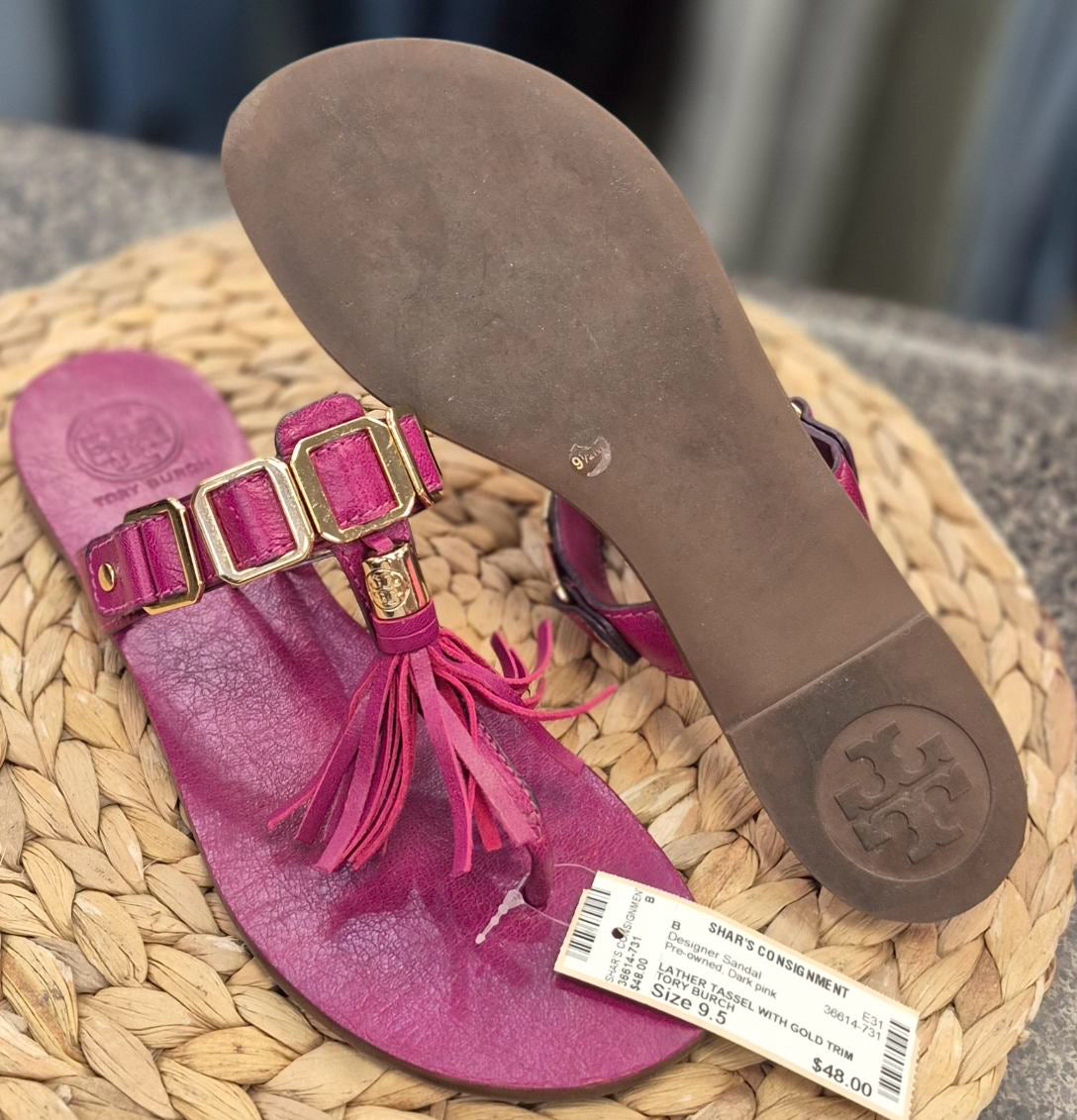 Pre-owned TORY BURCH Dark pink Size 9.5 Designer Sandal