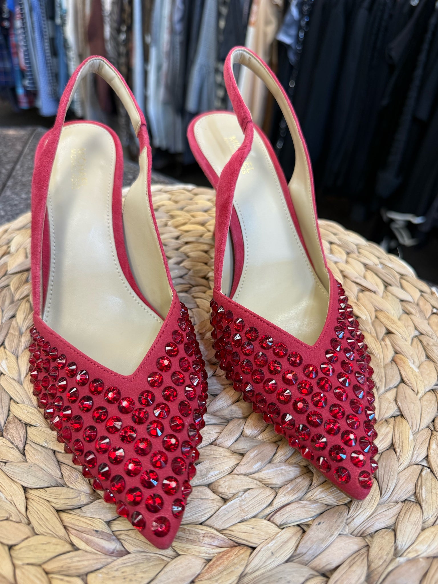 Pre-owned MICHAEL KORS Red Sparkle Size 8 Heel