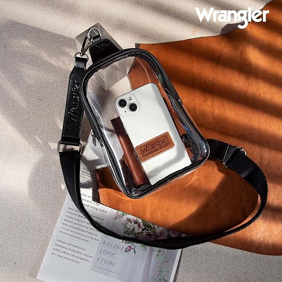 New WRANGLER Black clear S Sling Purse