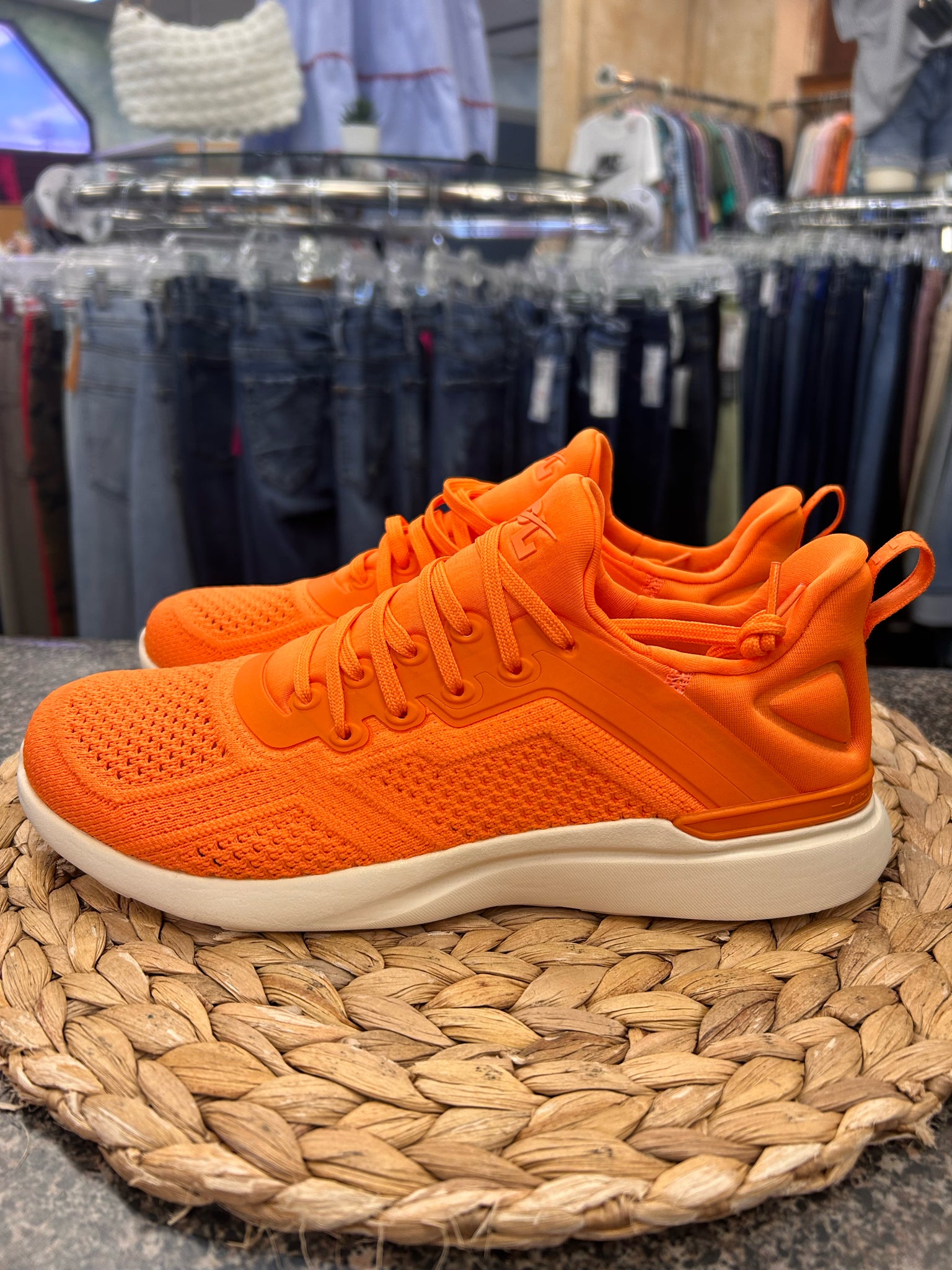 New Without Tag APL Neon orange Size 8 Designer Sneaker