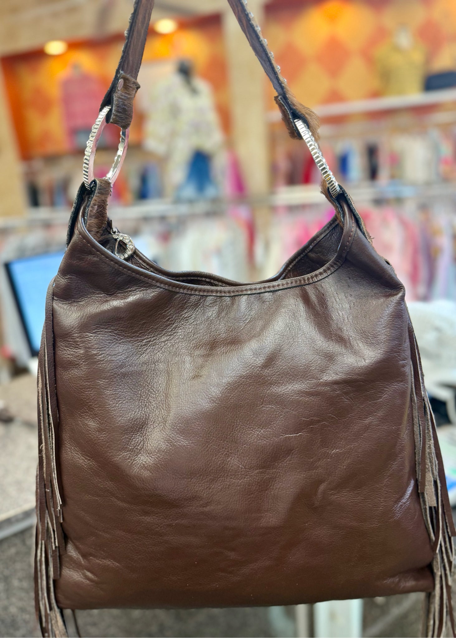 Pre-owned RAVIANI Dark brown Silver Trim Designer Purse