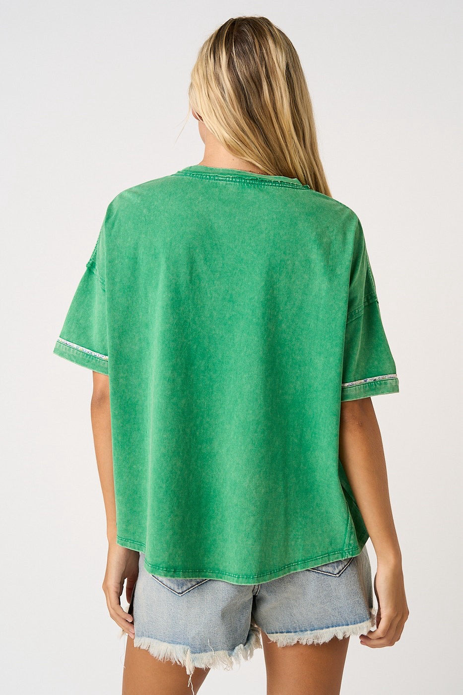 New MITTOSHOP Green Size: S Short Sleeve Blouse